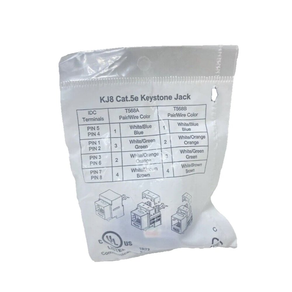 4 pcs KJ8 Cat.5 Keystone Jack Black